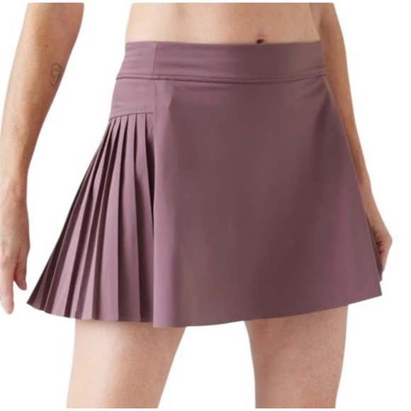 Athleta‎ Advantage Jupe Skort Pleated Size Large Damask Mauve Tennis Pickleball - Picture 3 of 15